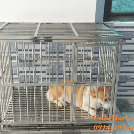 Chuồng chó inox T20- chuồng chó inox lắp ghép dùng cho chó từ 10kg-20-25kg