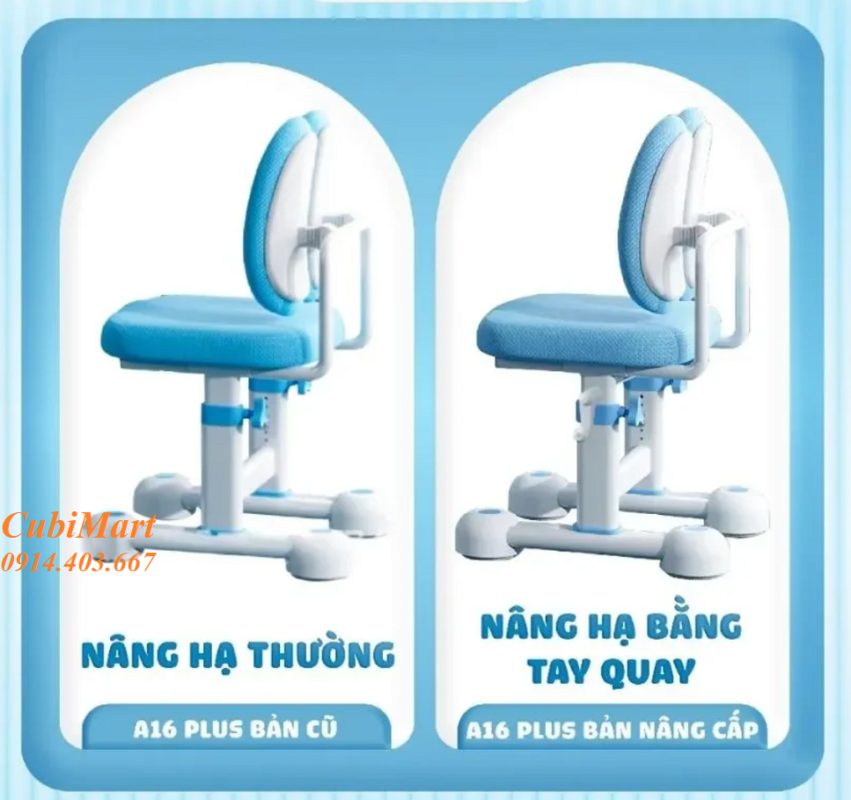 Cải tiến của Bàn học A16 Plus, bàn học thông minh cho bé có tính năng chống gù, chống cận cho học sinh tiểu học