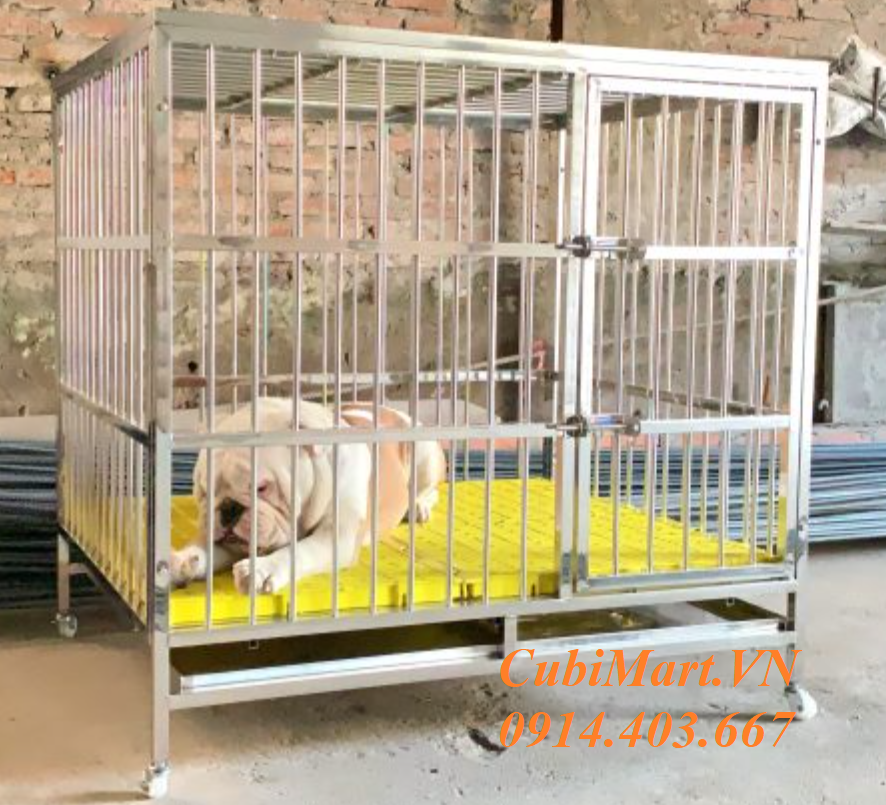 Chuồng chó inox t40 dùng cho chó 30-40kg