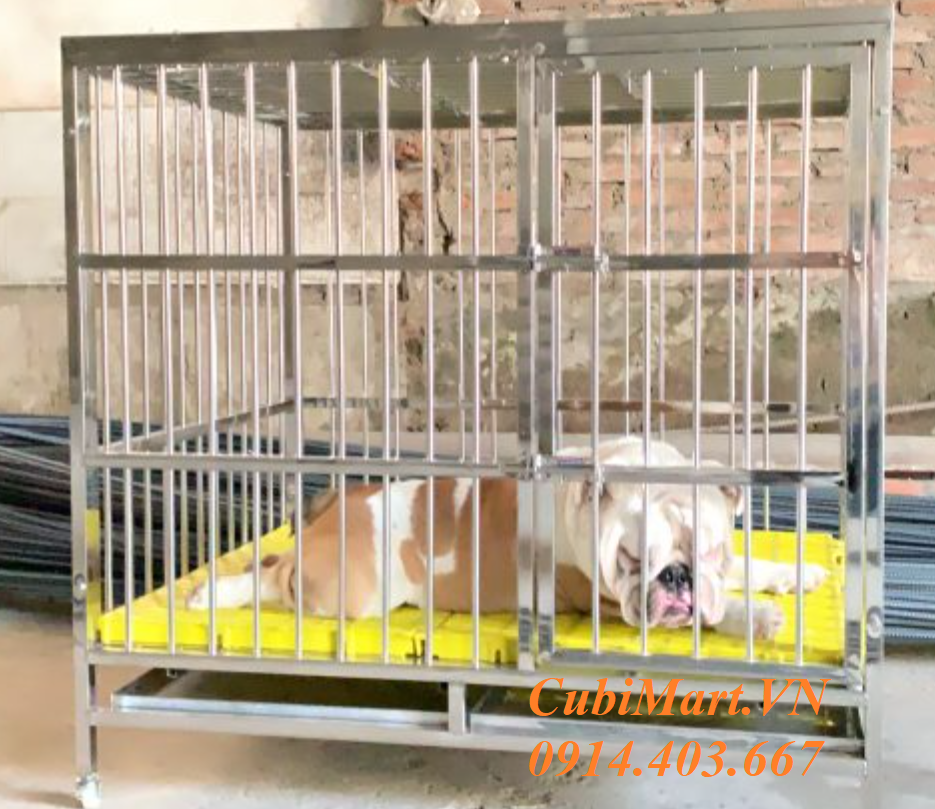 Chuồng chó inox t40 dùng cho chó 30-40kg